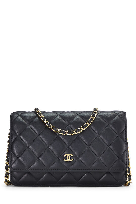 Chanel Black Quilted Lambskin Classic Wallet on Chain (WOC