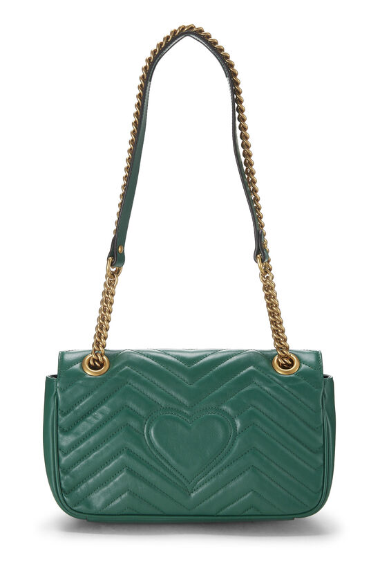 Green Leather GG Marmont Shoulder Bag Small, , large image number 3