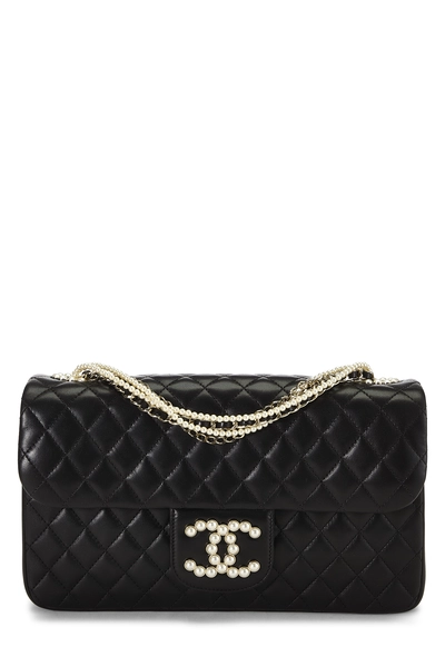 Chanel Black Quilted Lambskin Westminster Pearl Flap Medium