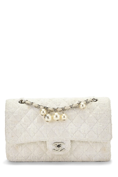 White Tweed Double Flap Medium