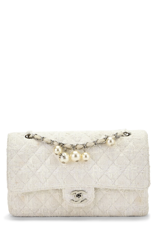 White Tweed Double Flap Medium, , large image number 0