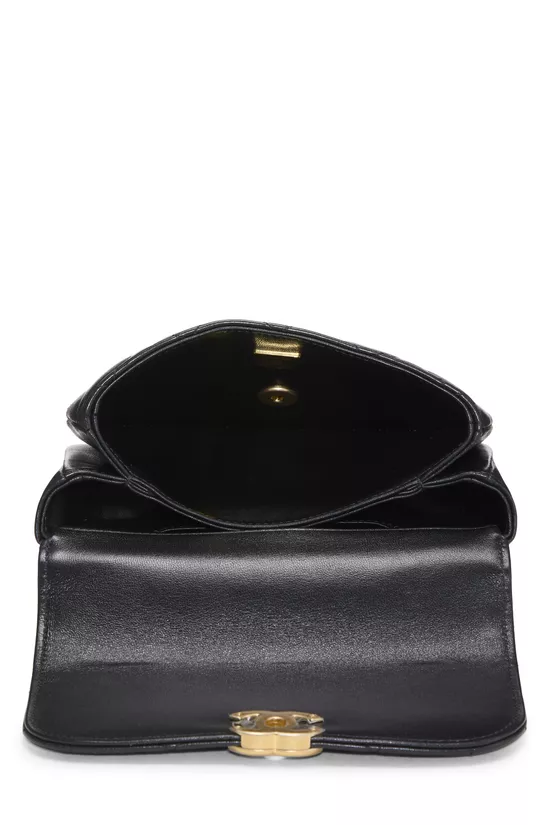 Black Lambskin Leather Top Handle Flap Bag Mini, , large image number 5