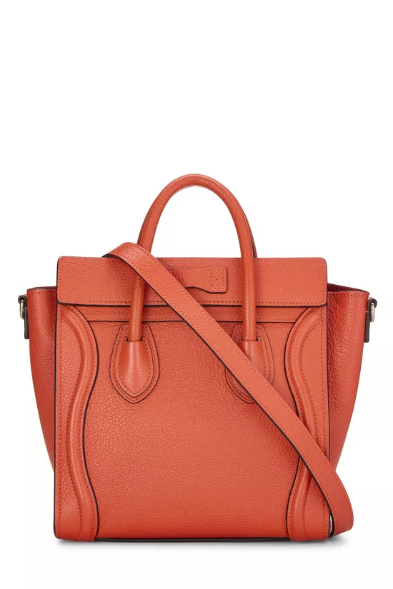 Orange Drummed Calfskin Luggage Nano, , large image number 3