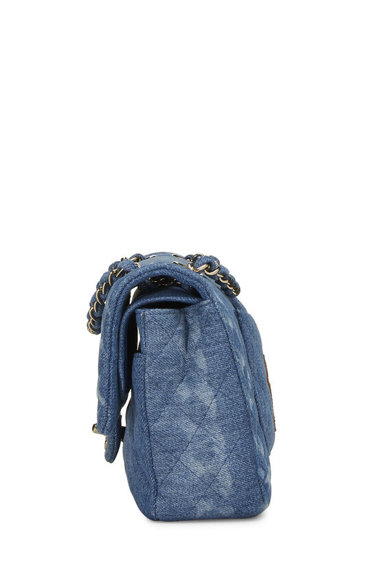 Blue Quilted Denim Classic Double Flap Medium, , large image number 2