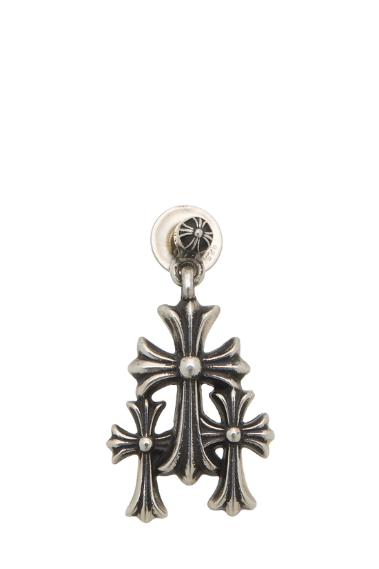 Sterling Silver 3 Cross Earring, , large image number 0