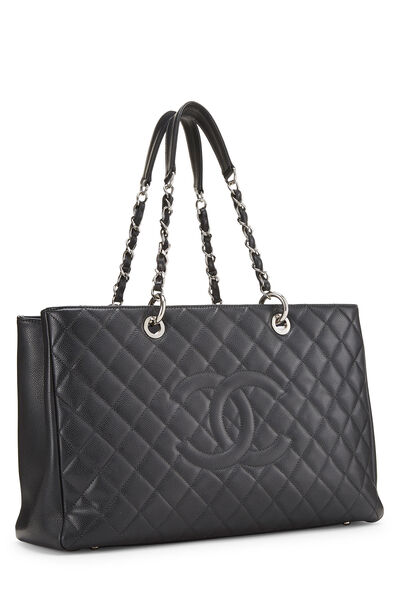 Grey Quilted Caviar Grand Shopping Tote (GST) XL , , large