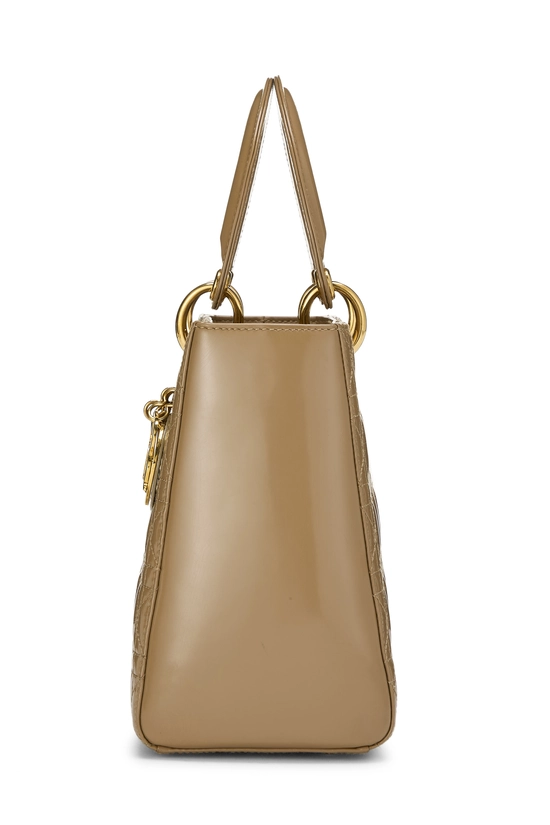 Beige Cannage Quilted Patent Leather Lady Dior Medium, , large image number 2