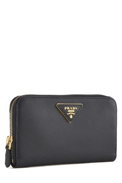 Black Saffiano Zip Around Wallet, , large