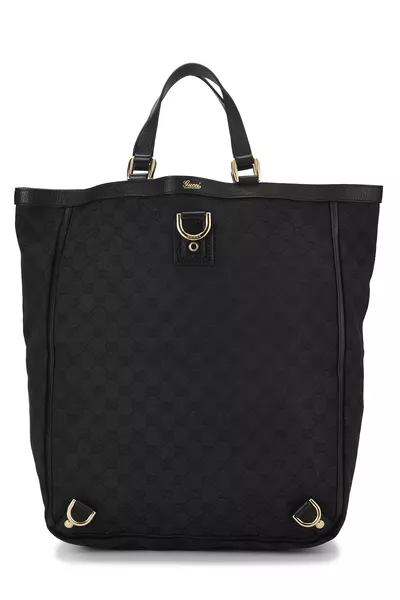 Black GG Canvas D-Ring Abbey Vertical Tote