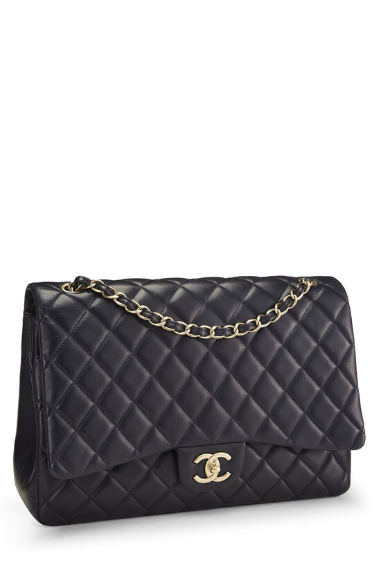Chanel Black Quilted Lambskin New Classic Double Flap Maxi Q6BAQP1IK6014
