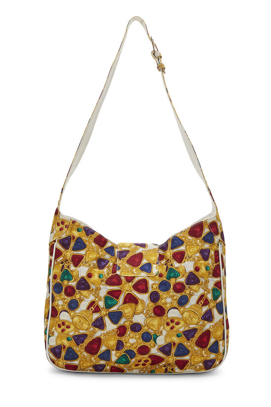 Multicolor Jewel print Canvas Shoulder Bag, , large image number 4