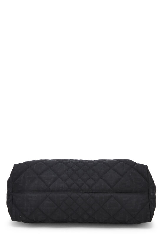 Black Quilted Canvas Chain Tote, , large image number 4