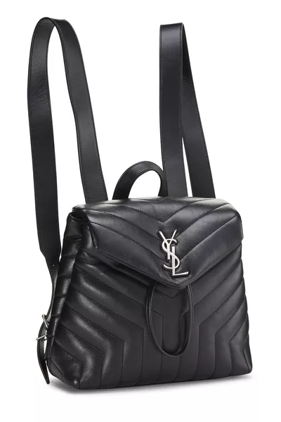 Black Calfskin Monogram Loulou Backpack Small, , large