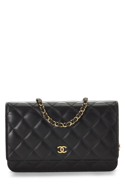 Chanel Black Quilted Lambskin Classic Wallet On Chain (WOC)