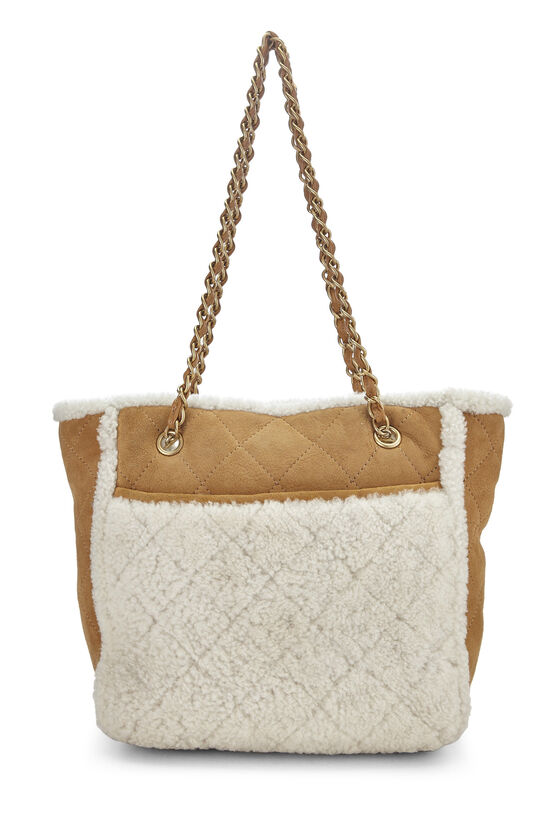 Brown Shearling 'Coco Neige' Shopping Tote Small, , large image number 3
