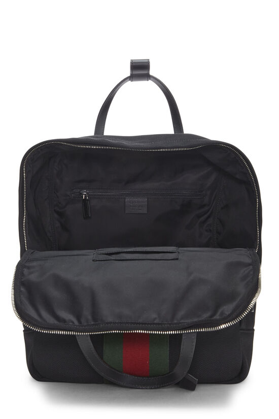 Black Techno Canvas Web Backpack, , large image number 5