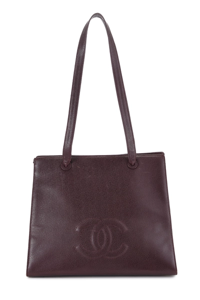 Burgundy Caviar Tote