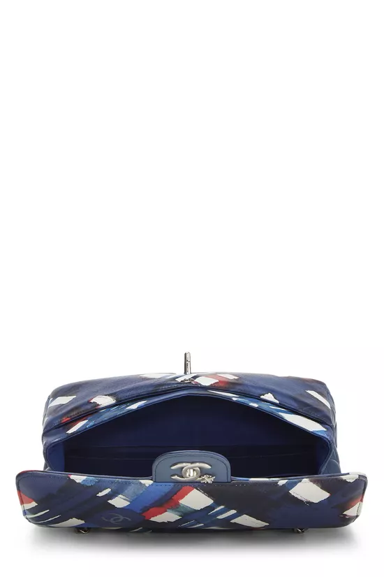 Blue & Red Calfskin Airline Classic Double Flap Medium, , large image number 5