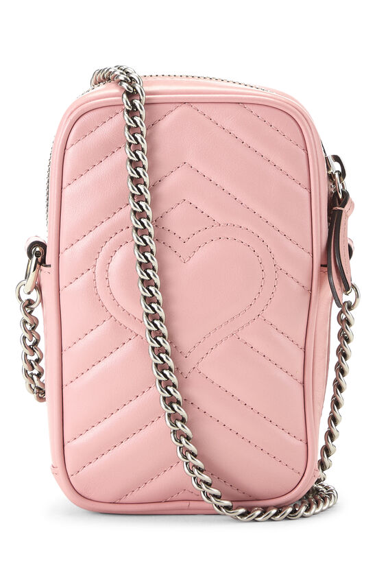 Pink Leather GG Marmont Vertical Crossbody Mini, , large image number 3