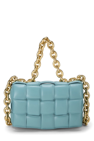 Blue Maxi Intrecciato Padded Chain Cassette