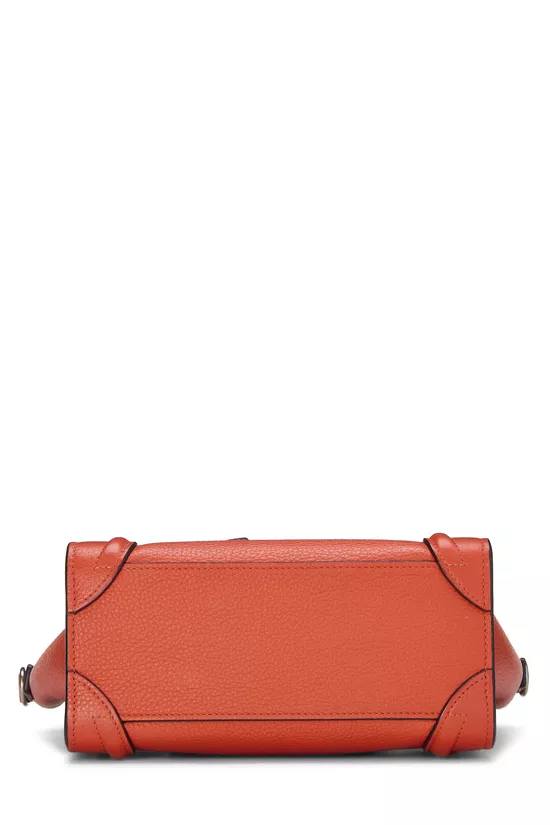 Orange Drummed Calfskin Luggage Nano, , large image number 4