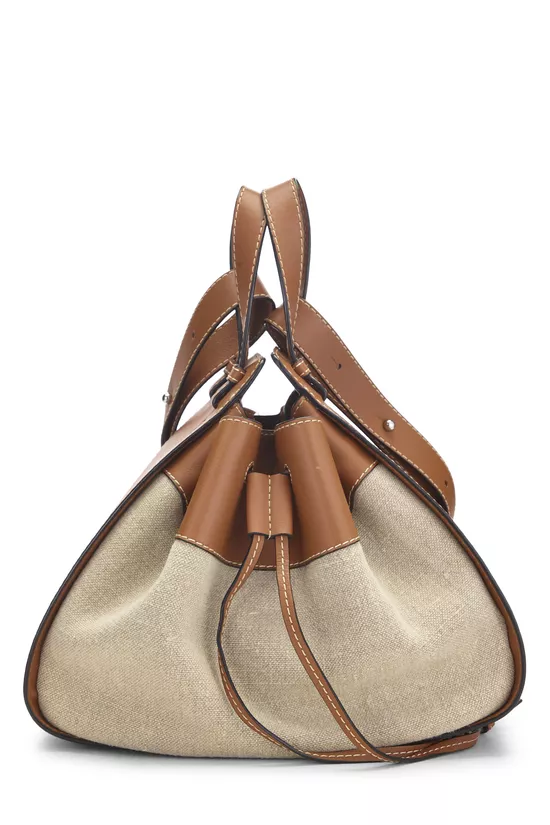 Brown Canvas Hammock Drawstring Bag Medium, , large image number 2