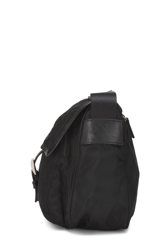 Black Nylon Buckle Flap Messenger Bag Small, , large image number 2