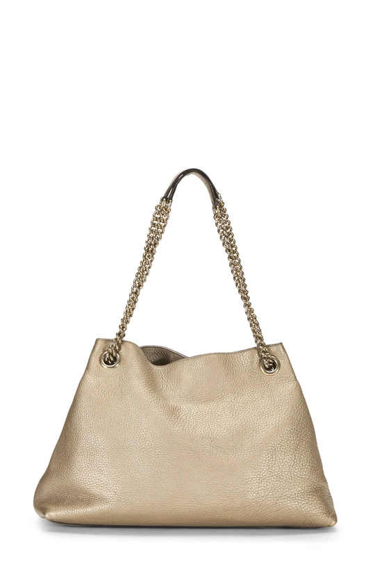 Gold Metallic Leather Soho Chain Tote, , large image number 3
