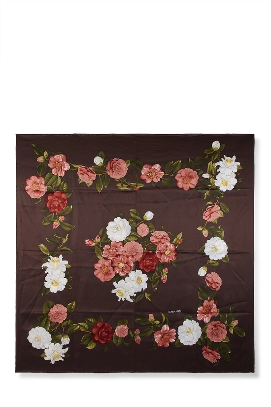 Brown Silk Scarf, , large image number 0