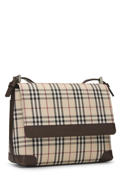 Brown House Check Jacquard Handbag Small, , large