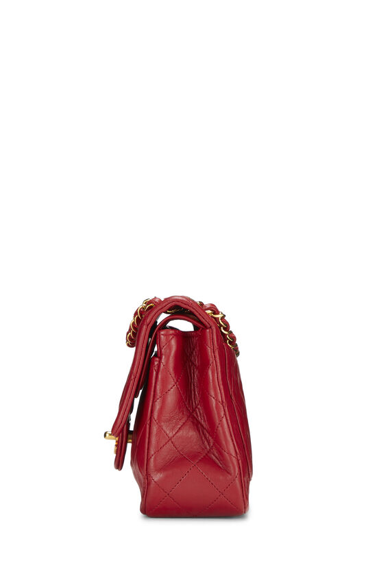 Red Quilted Lambskin Classic Double Flap Small, , large image number 3