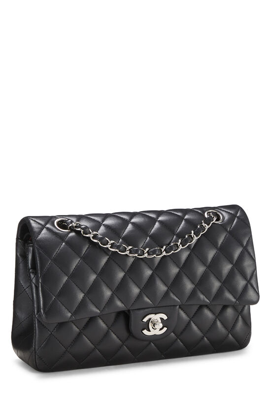 Black Quilted Lambskin Double Flap Bag Medium, , large image number 1