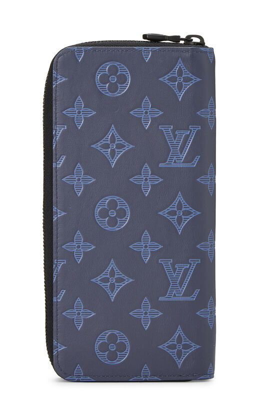 Navy Monogram Shadow Zippy Vertical Wallet, , large image number 2