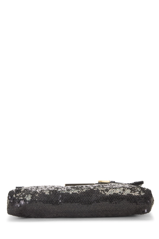 Black Sequin Baguette Chain Bag, , large image number 4