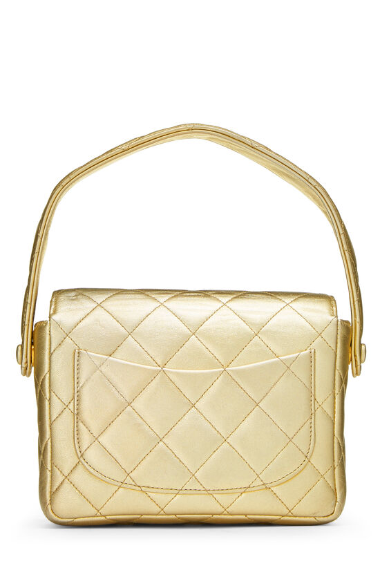 Gold Quilted Lambskin Handbag Mini, , large image number 3