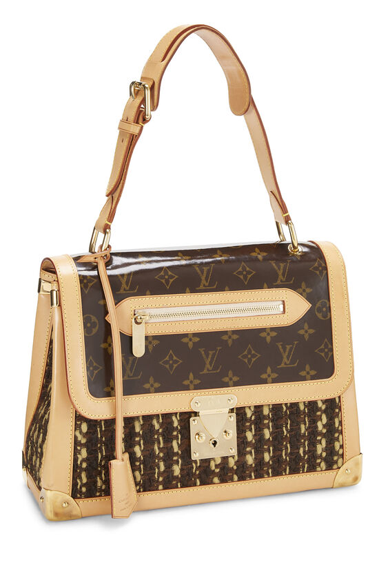 Louis+Vuitton+Lockit+Beige+Strap+Shoulder+Bag+Brown+Canvas