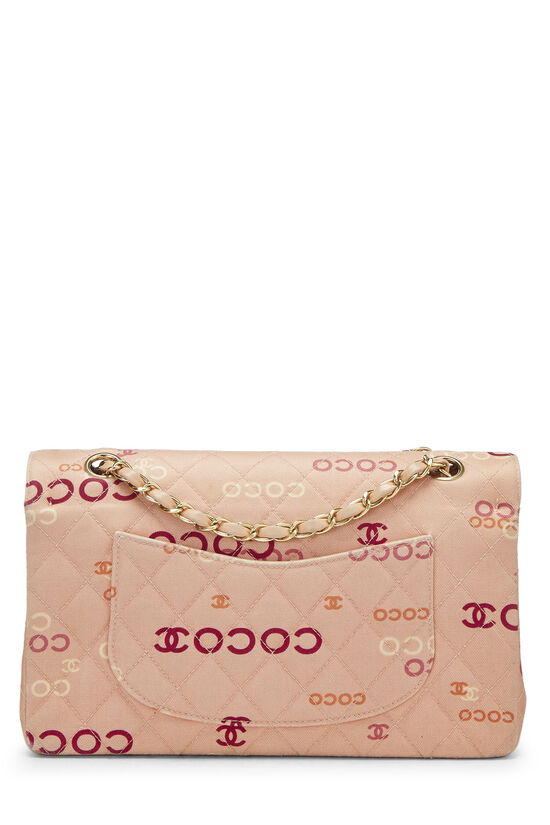 Pink Quilted Canvas Coco Classic Double Flap Medium, , large image number 3