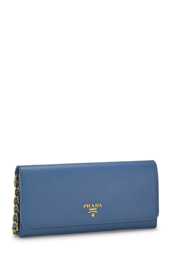 Blue Saffiano Leather Wallet On Chain (WOC), , large image number 1