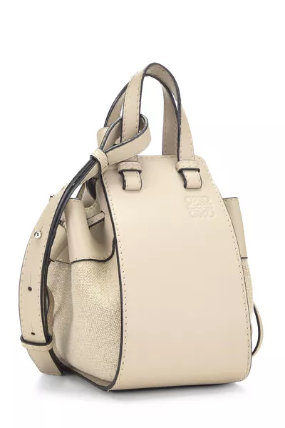 Grey Canvas Hammock Drawstring Bag Mini, , large