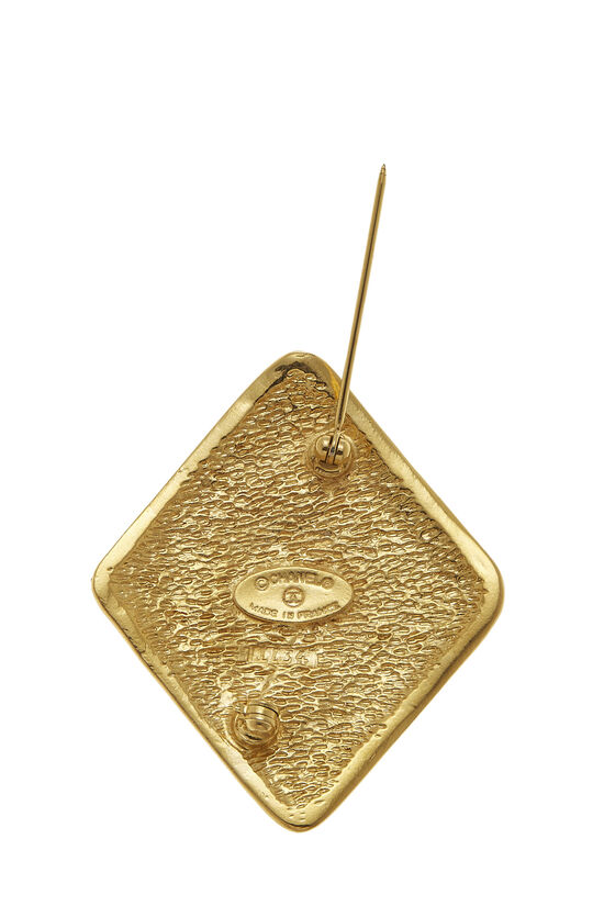 Gold Diamond-Shaped 'CC' Pin, , large image number 2