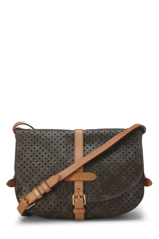 Blue Perforated Monogram Canvas Saumur 30, , large image number 3