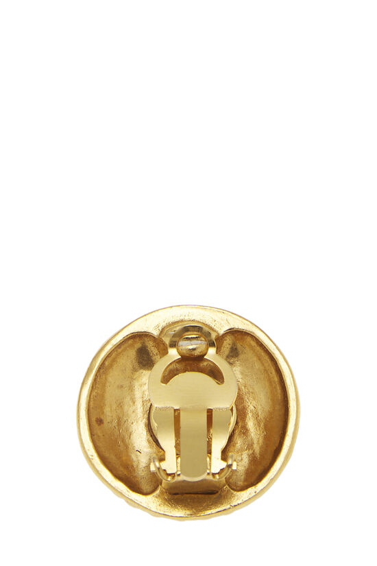 Gold 'CC' Rope Edge Sunburst Earrings, , large image number 1
