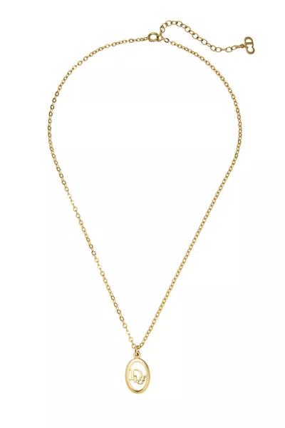 Gold Oval Logo Necklace