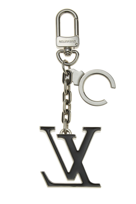 Silver & Black Enamel Initiales Key Holder , , large image number 2