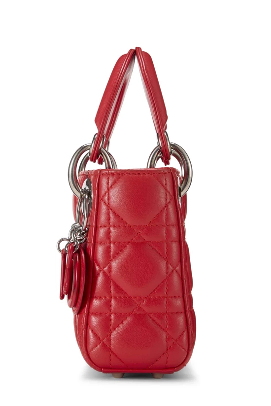 Red Cannage Quilted Lambskin Lady Dior Mini, , large image number 2