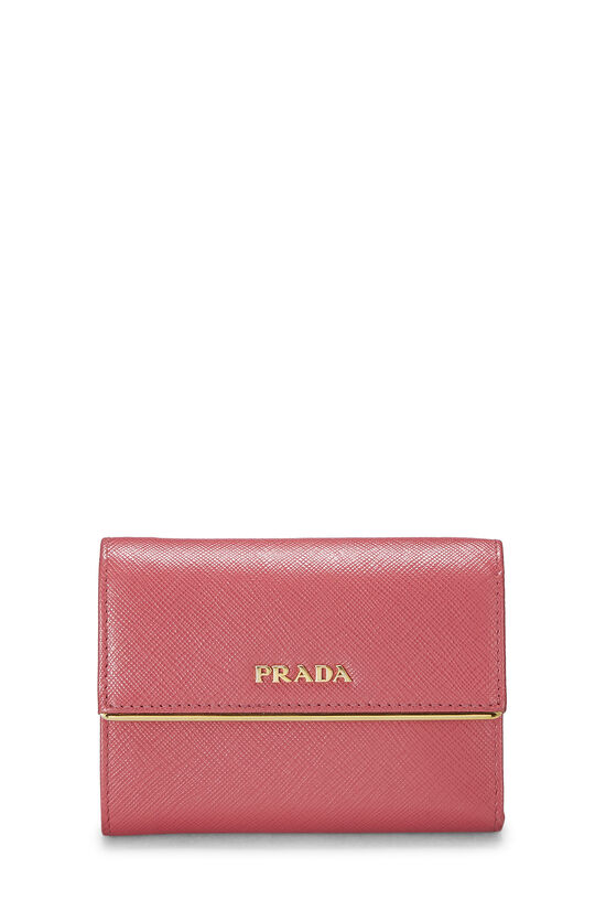 Pink Saffiano Trifold Wallet, , large image number 1