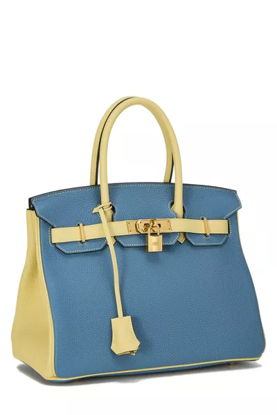 Soufre & Blue Jean Togo Birkin 30 Horseshoe SPO, , large