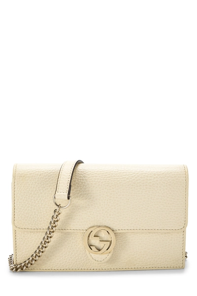 Gucci White Leather Interlocking Crossbody
