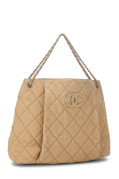 Beige Nubuck Hamptons Shopping Bag Large, , large