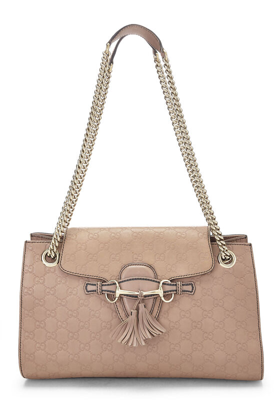 Pink Guccissima Leather Emily Chain Shoulder Bag Large, , large image number 0